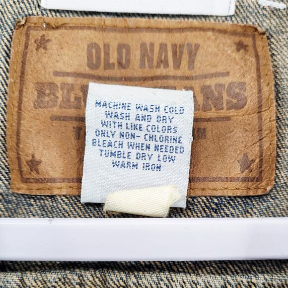 LIZI PHOENIX Old Navy Custom Hand-painted Blue Jean Trucker Jacket Men's Size L - Picture 10 of 11